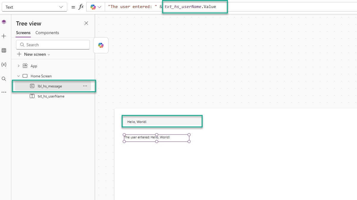 Image of Canvas app text input